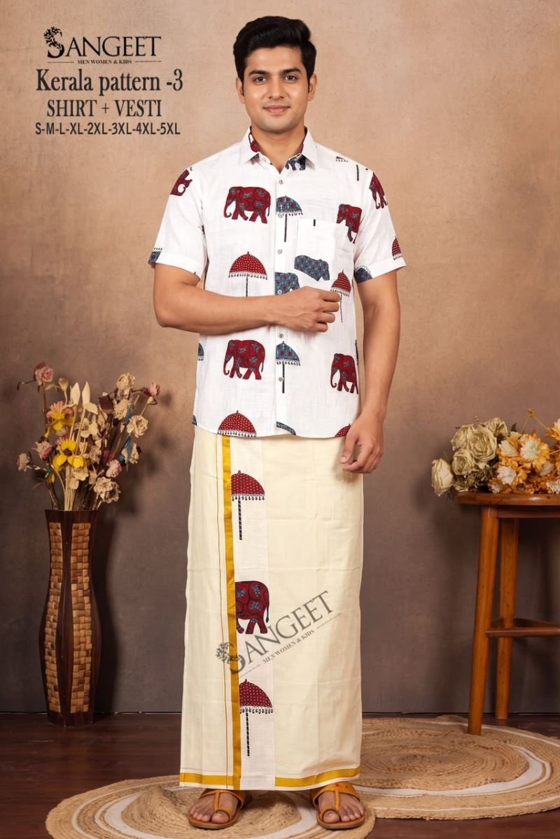 Stylish Sangeet Kerala Patterns Vol 3 Mens Rayon Shirt With Vesti Wholesale 2026
