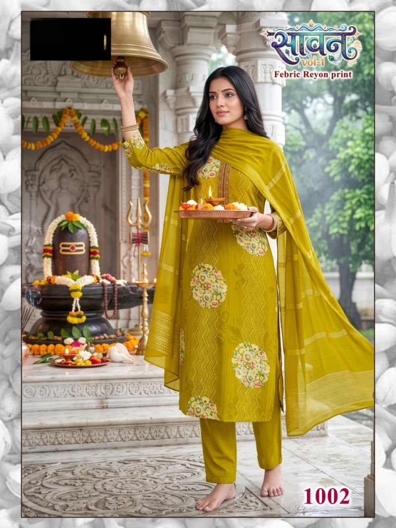 Stylish Savan Vol 1 Rayon Digital Printed Kurti WIth Bottom Dupatta Wholesale 2026