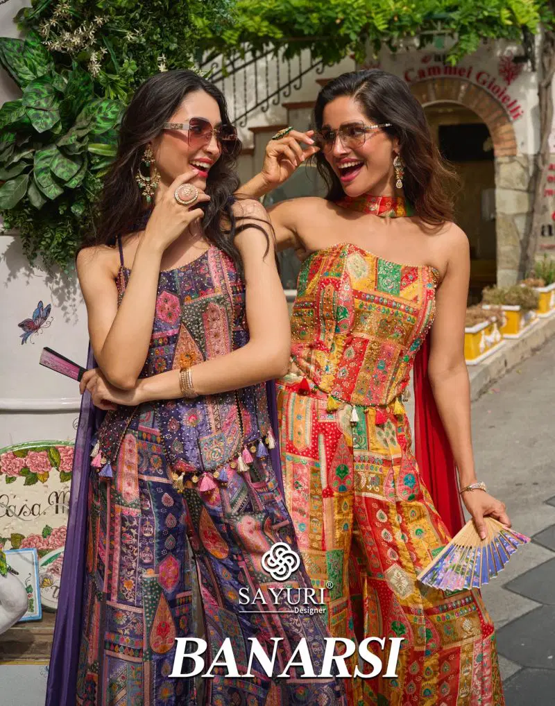 Sayuri Banarsi Viscose Position Jacquard Silk Western Wear Collection Wholesale