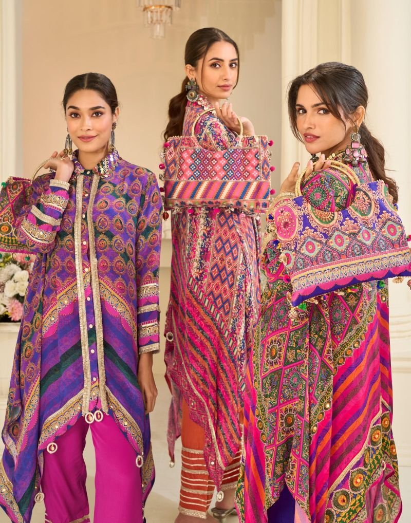 Stylish Sayuri Savan Crepe Silk Aari And Gota Patti Work Indo Western Wholesale 2026