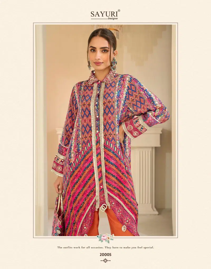Stylish Sayuri Savan Crepe Silk Aari And Gota Patti Work Indo Western Wholesale 2026