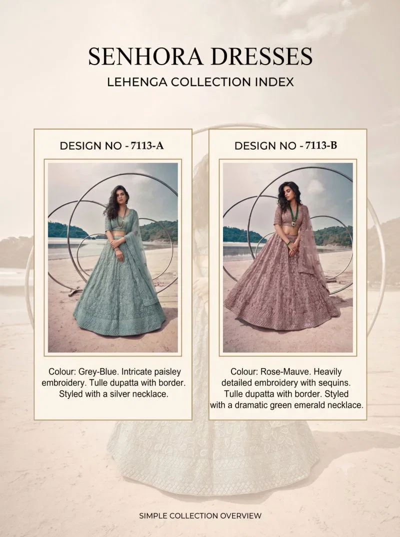 Latest Senhora 7113 Pure Butterfly Net Embroidered Engagement Lehenga Wholesale 2026