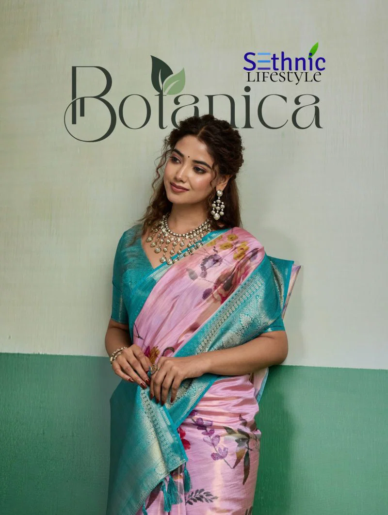 Sethnic Botanica Kanjivram Tissue Silk Floral Digital Printed Saree Collection Wholesale