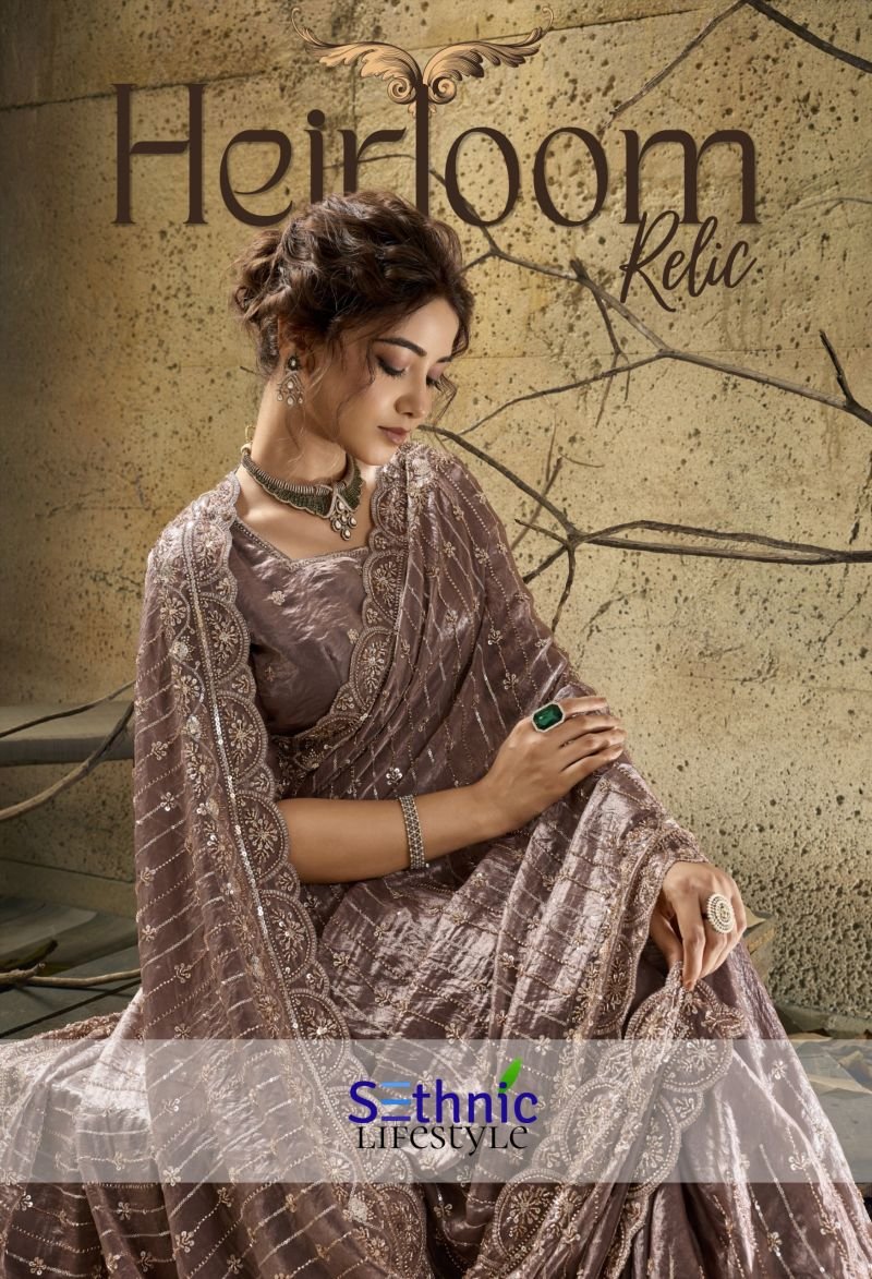Sethnic Heirloom Relic Velvet Satin Zari Work Designer Saree Collection Wholesale
