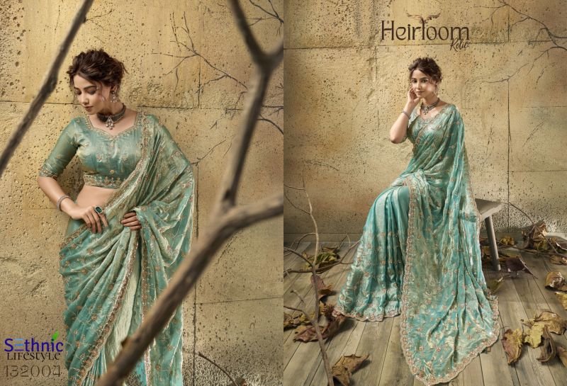 Buy Sethnic Heirloom Relic Velvet Satin Zari Work Designer Saree Collection Wholesale 2026