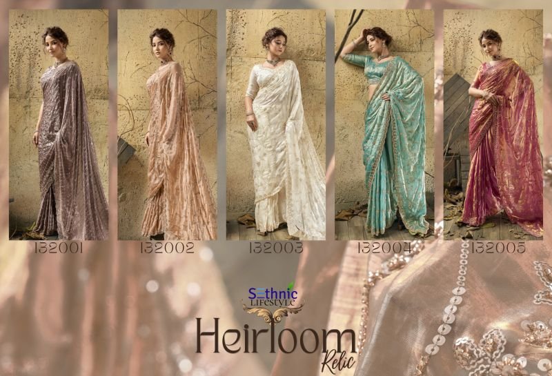 Buy Sethnic Heirloom Relic Velvet Satin Zari Work Designer Saree Collection Wholesale 2026