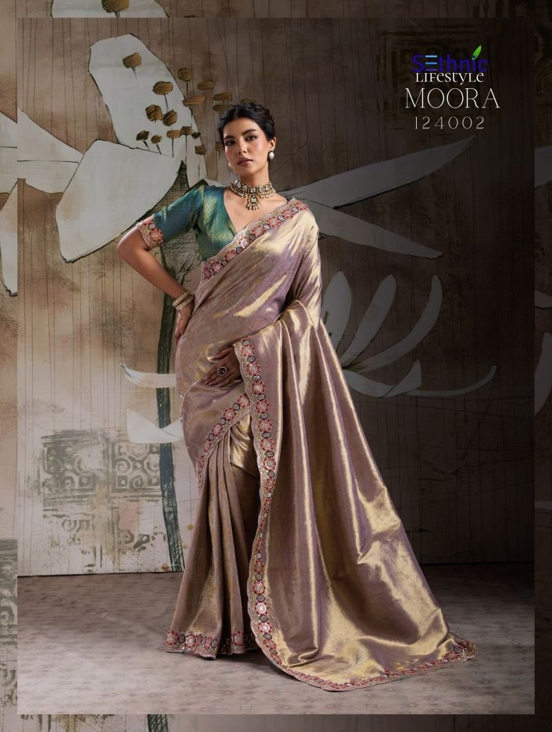 Sethnic Moora Banarasi Jacquard Silk Zarkan Hand Work Saree Collection Wholesale