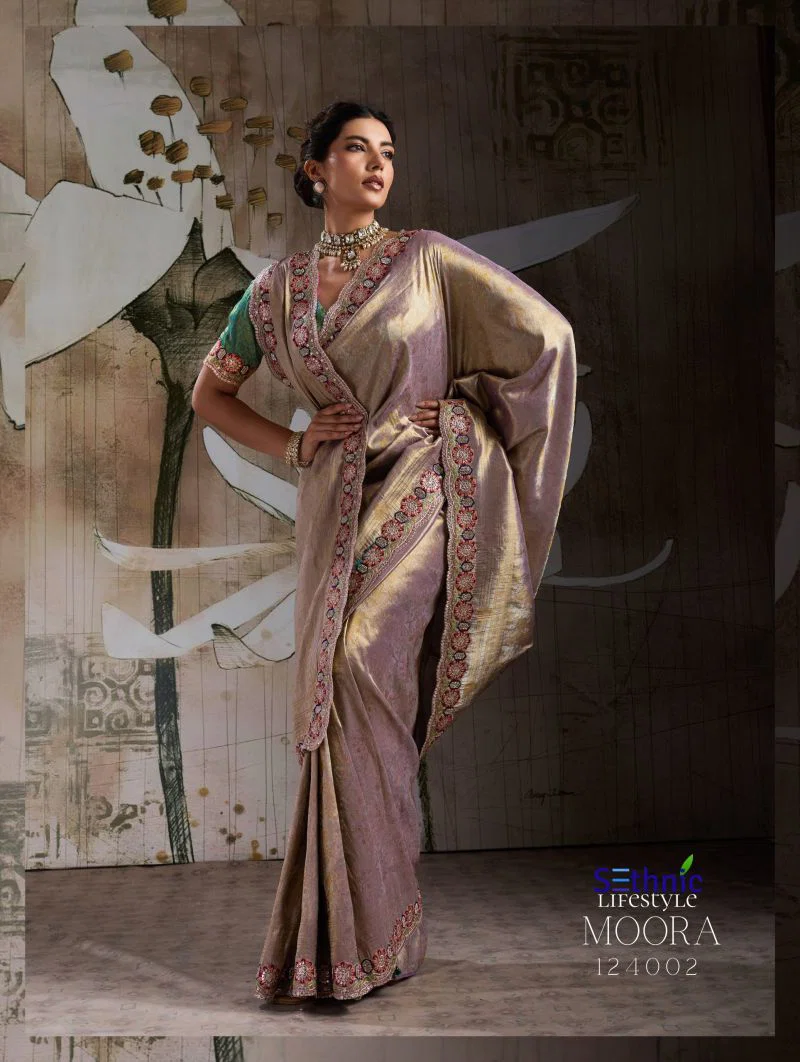 Sethnic Moora Banarasi Jacquard Silk Zarkan Hand Work Saree Collection Wholesale