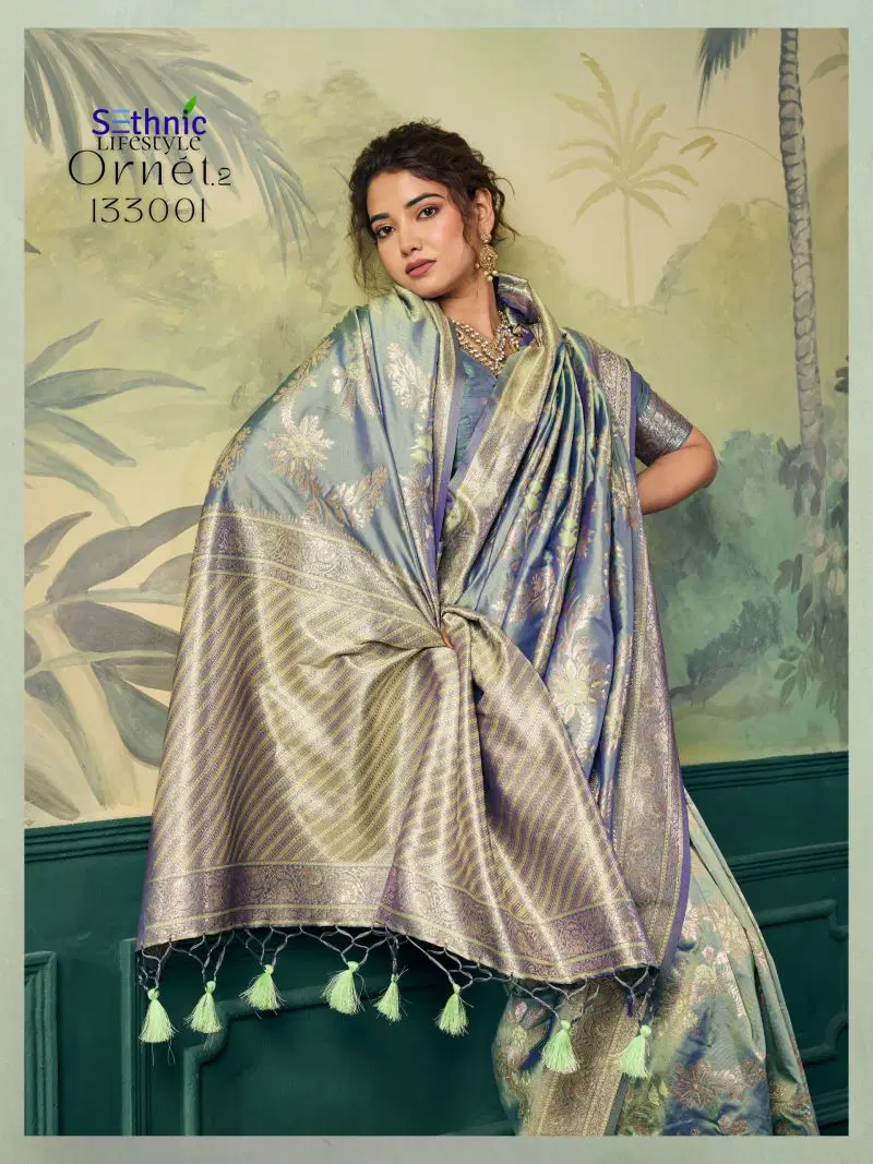 Stylish Sethnic Ornet Vol 2 Two Tone Banarasi Silk Zari Saree Collection Wholesale 2026