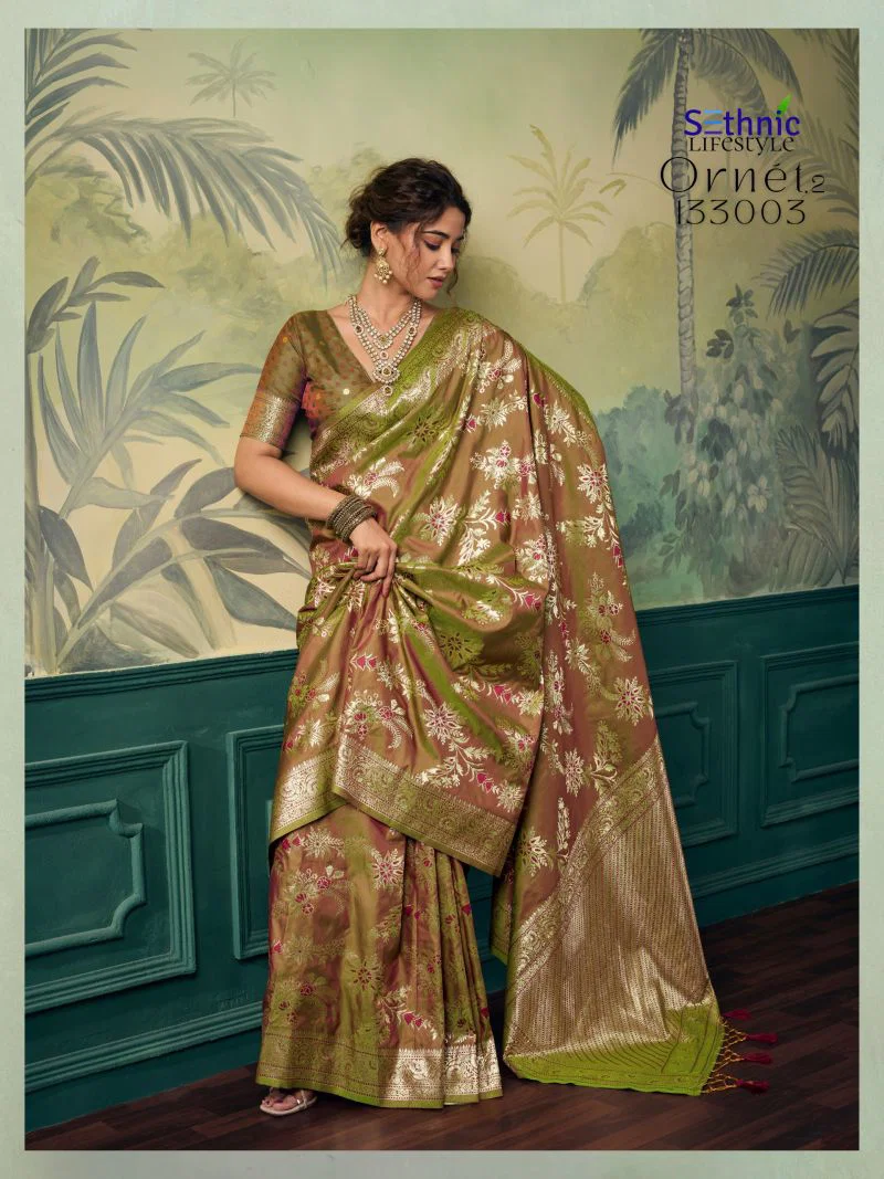 Stylish Sethnic Ornet Vol 2 Two Tone Banarasi Silk Zari Saree Collection Wholesale 2026