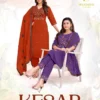 Shodashe Kesar Ajrakh Cotton Thread worked Kurti With Bottom Dupatta Collection Wholesale