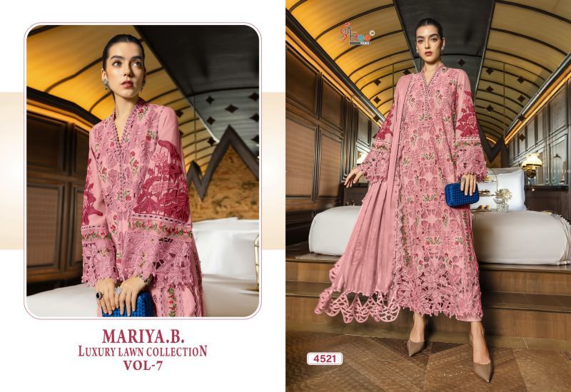 Stylish Shree Mariya B Luxury Lawn Collection Vol 7 Chiffon Dupatta Cotton Embroidered Salwar Kameez Wholesale 2026