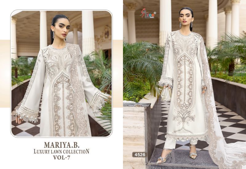 Stylish Shree Mariya B Luxury Lawn Collection Vol 7 Chiffon Dupatta Cotton Embroidered Salwar Kameez Wholesale 2026
