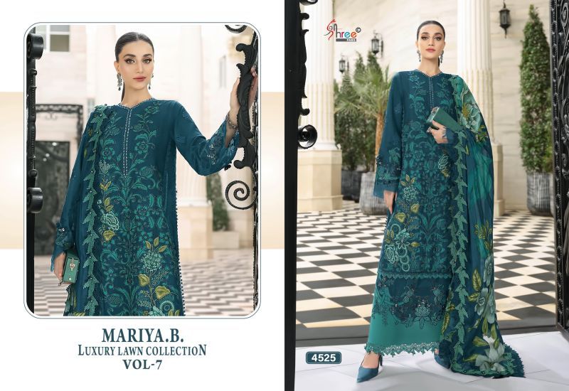 Stylish Shree Mariya B Luxury Lawn Collection Vol 7 Chiffon Dupatta Cotton Embroidered Salwar Kameez Wholesale 2026