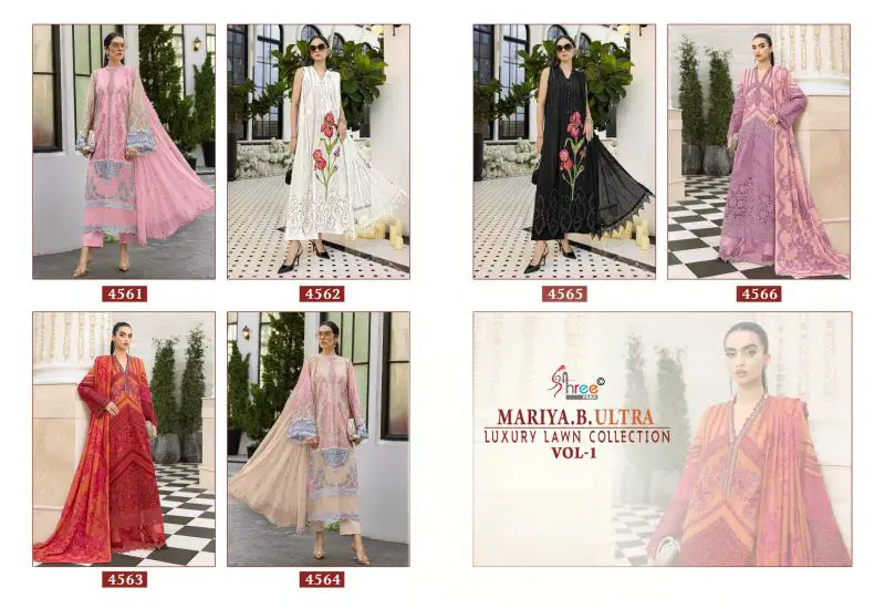 Buy Shree Mariya B Ultra Luxury Lawn Collection Vol 1 Kota Doriya Dupatta Cotton Embroidered Salwar Kameez Wholesale 2026