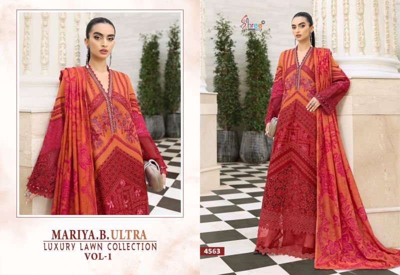 Buy Shree Mariya B Ultra Luxury Lawn Collection Vol 1 Kota Doriya Dupatta Cotton Embroidered Salwar Kameez Wholesale 2026