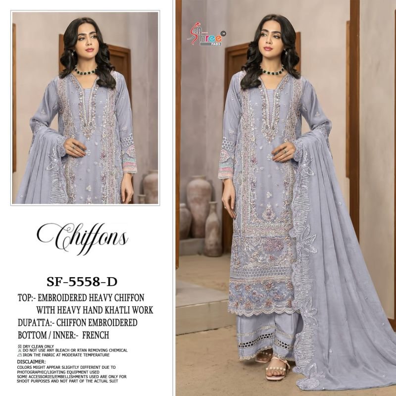 Buy Shree Sf 5558 A To D Chiffon Embroidered Salwar Kameez Collection Wholesale 2026