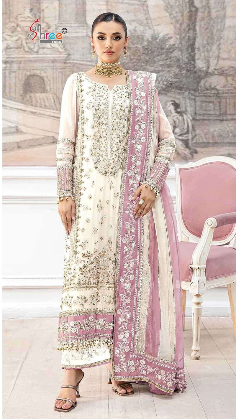 Shree Sf 5609 A To D  Chiffon Embroidered Salwar Kameez Collection Wholesale