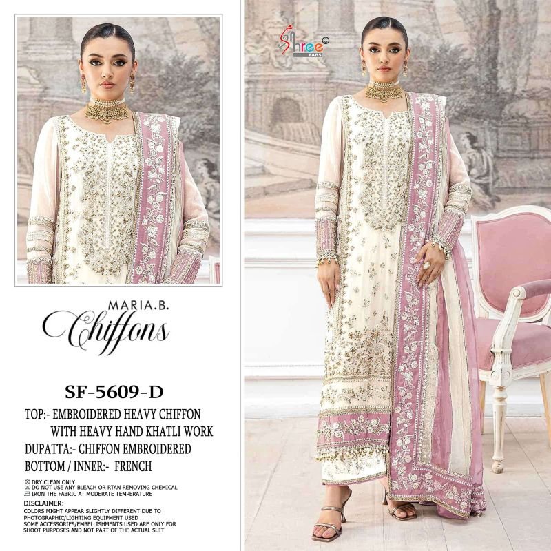 Launching Shree Sf 5609 A To D  Chiffon Embroidered Salwar Kameez Collection Wholesale 2026