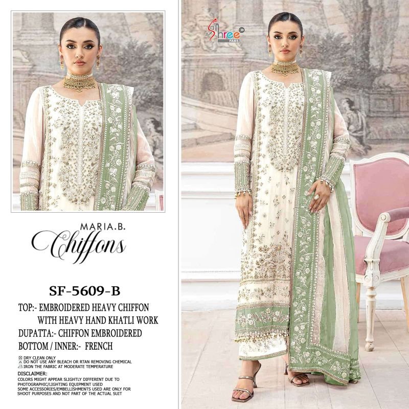 Launching Shree Sf 5609 A To D  Chiffon Embroidered Salwar Kameez Collection Wholesale 2026