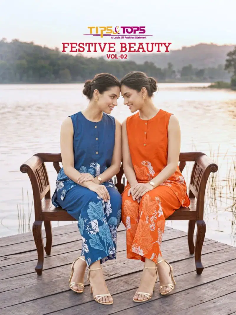 Tips And Tops Festive Beauty Vol 2 Rayon Printed Co Ord Set Collection Wholesale
