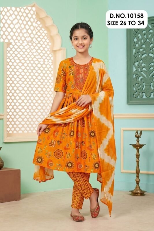 Buy Vakti 10158 Capsule Printed Kids Wear Kurti With Pant Dupatta Wholesale 2026