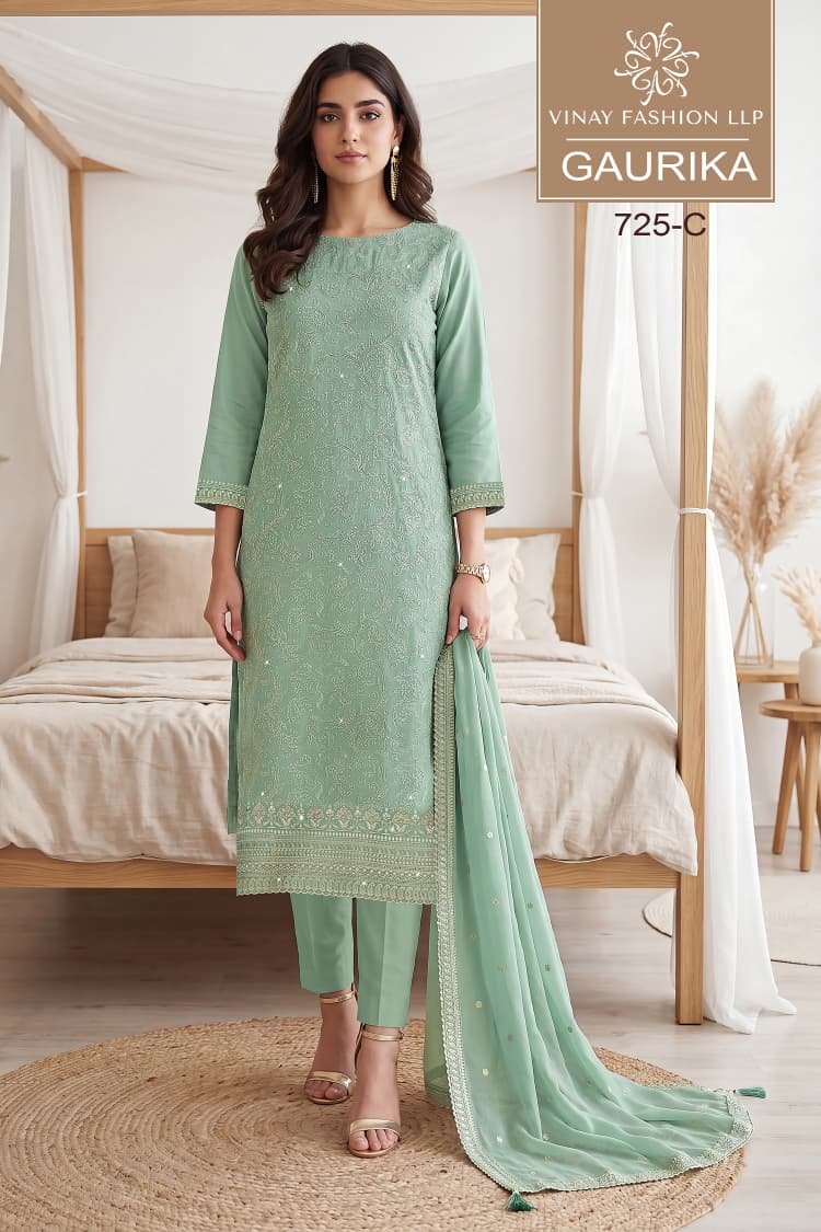 Vinay Kuleesh Gaurika Georgette Thread Embroidered Salwar Kameez Wholesale