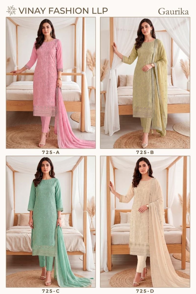 Vinay Kuleesh Gaurika Georgette Thread Embroidered Salwar Kameez Wholesale