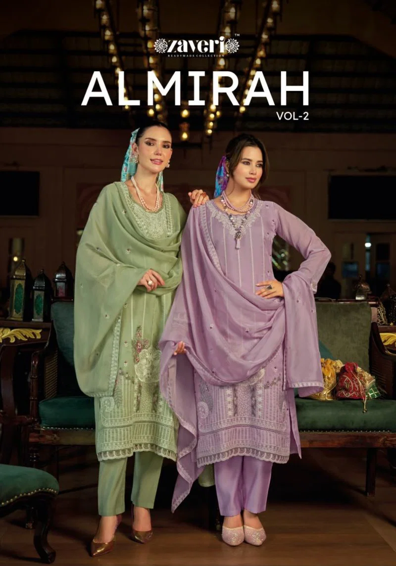 Zaveri Almirah Vol 2 Organza Embroidered Salwar Kameez Collection Wholesale