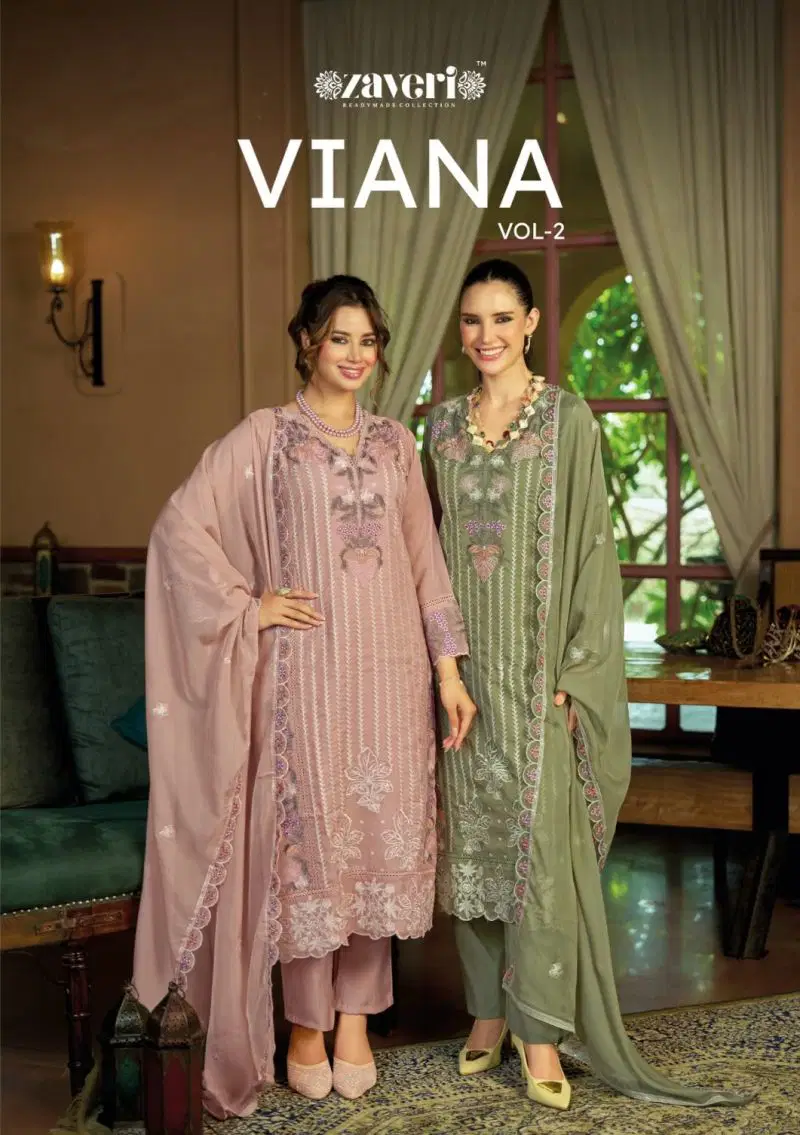 Zaveri Viana Vol 2 Soft Organza Embroidered Salwar Kameez Collection Wholesale