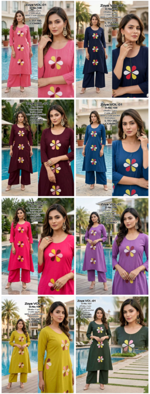 Latest Zoya Vol 1 Dhabu Cotton Embroidered Kurti With Bottom Wholesale 2026