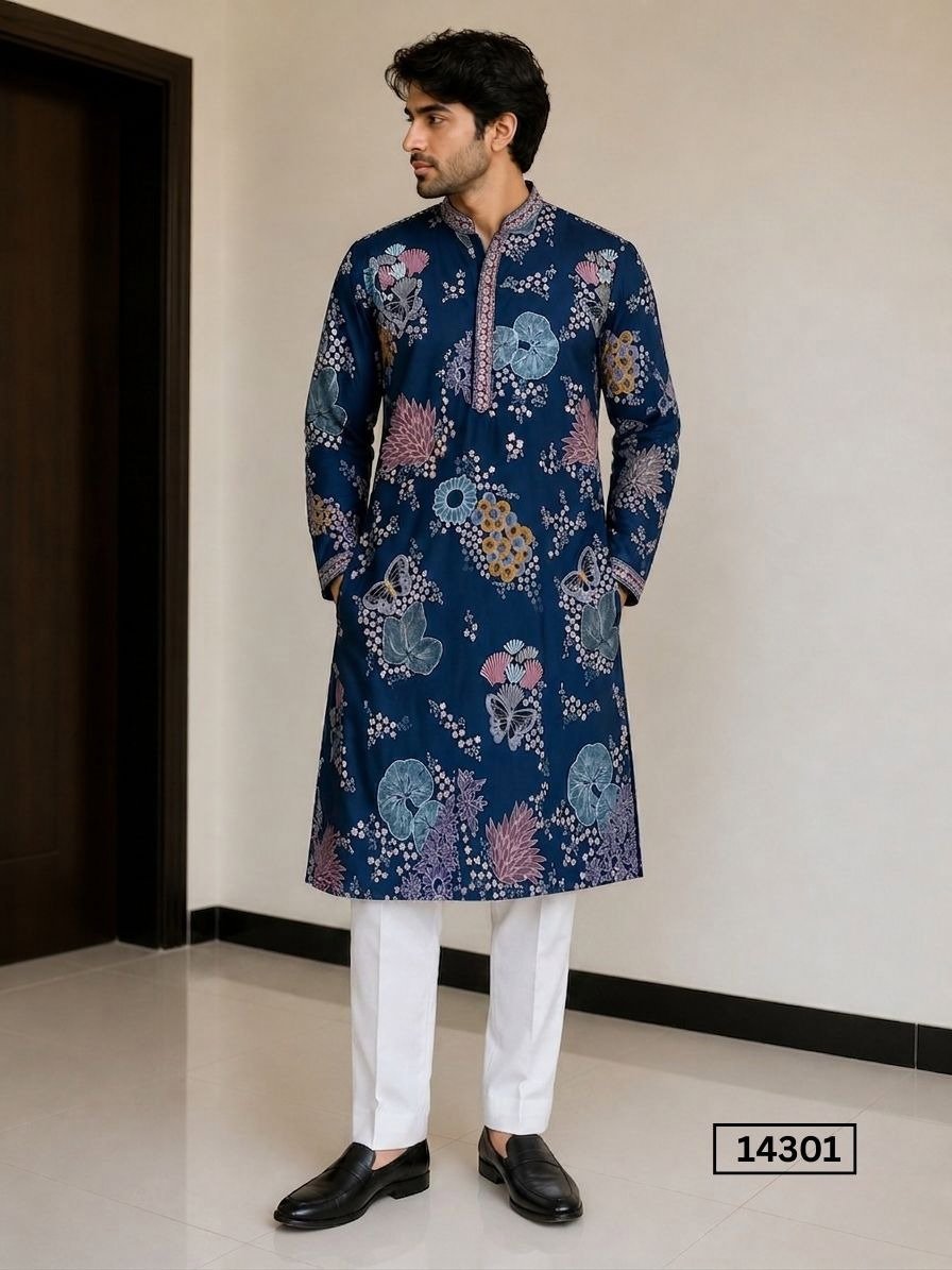 Outluk Vol 143 Linen Satin Embroidered Kurta Pajama Collection Wholesale