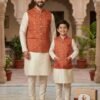 Lekha Sal 42 Kurta Koti Pajama Father Son Combo Wholesale