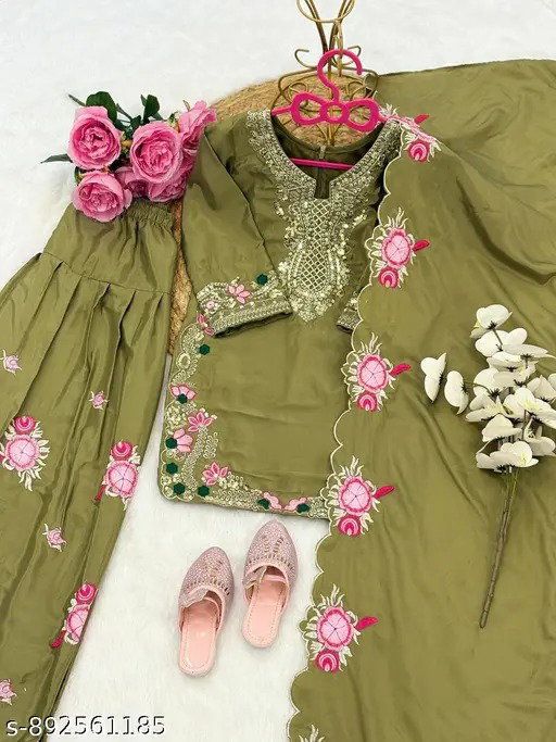Buy St D No 164 Premium Silk Embroidery Worked Kids Salwar Suit Wholesale 2026