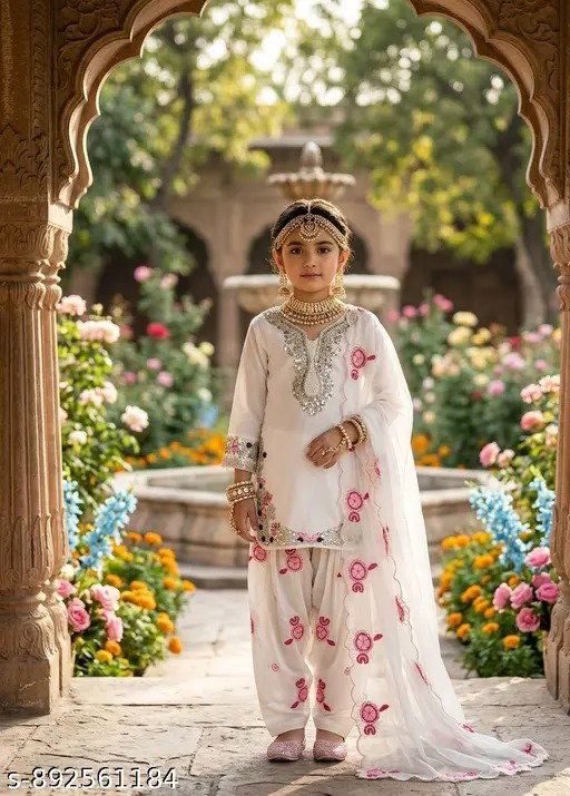 Buy St D No 164 Premium Silk Embroidery Worked Kids Salwar Suit Wholesale 2026