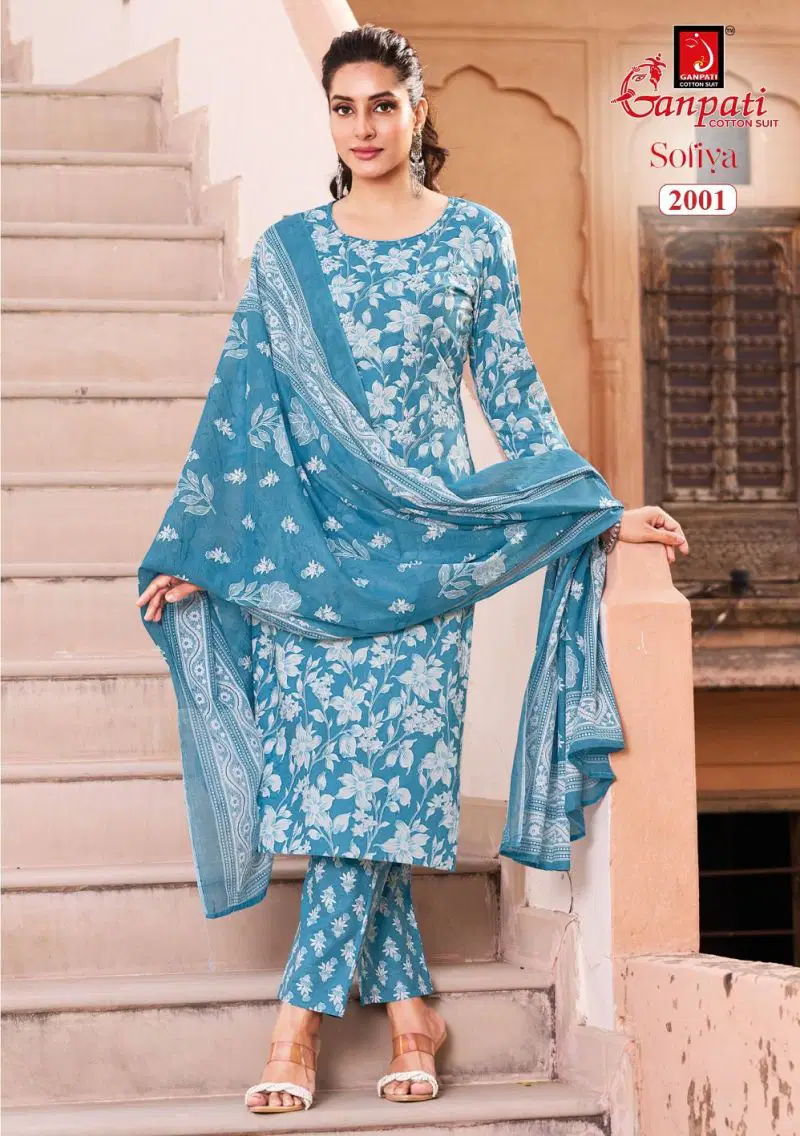 Ganpati Sofiya Vol 2 Readymade Cotton Printed Kurti Pant With Dupatta Wholesale