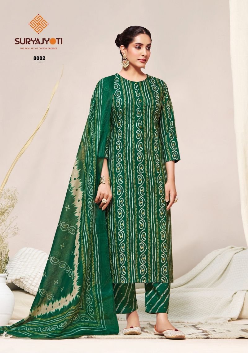 Buy Suryajyoti Bandhani Lehariya Vol 8 Readynade Cotton Kurti Set Wholesale 2026