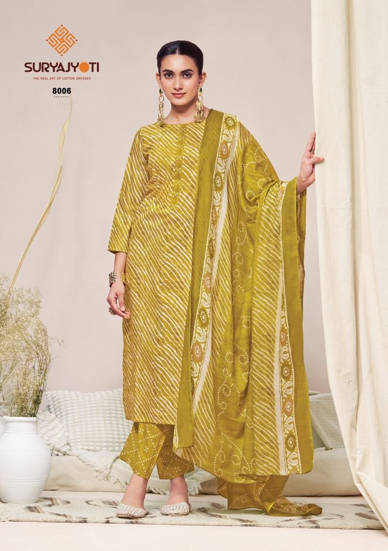 Buy Suryajyoti Bandhani Lehariya Vol 8 Readynade Cotton Kurti Set Wholesale 2026