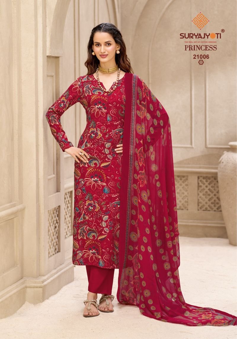 Suryajyoti Princess Vol 21 Rayon Printed Dress Material Wholesale