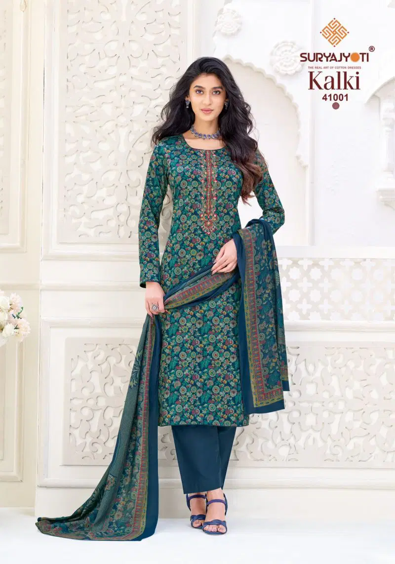 Suryajyoti Kalki Vol 41 Jam Satin Printed Dress Material Collection Wholesale