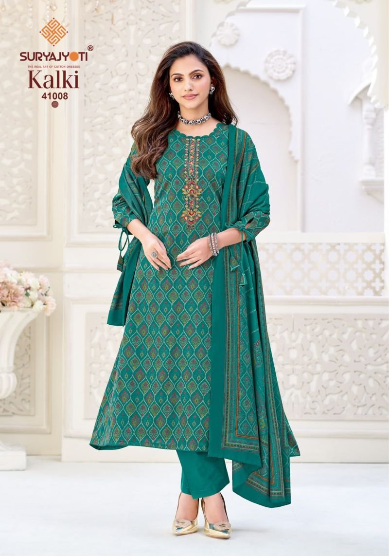 Suryajyoti Kalki Vol 41 Jam Satin Printed Dress Material Collection Wholesale