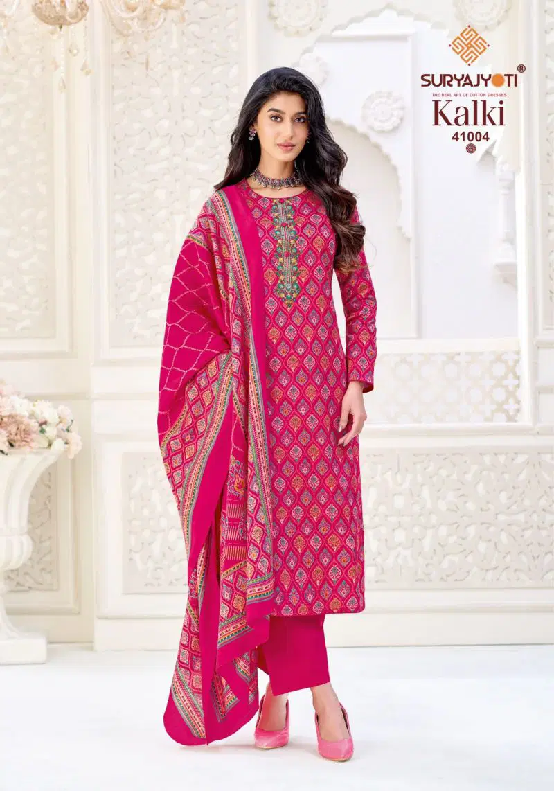 Suryajyoti Kalki Vol 41 Jam Satin Printed Dress Material Collection Wholesale