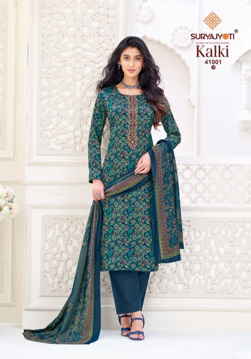 Suryajyoti Kalki Vol 41 Jam Satin Printed Dress Material Collection Wholesale