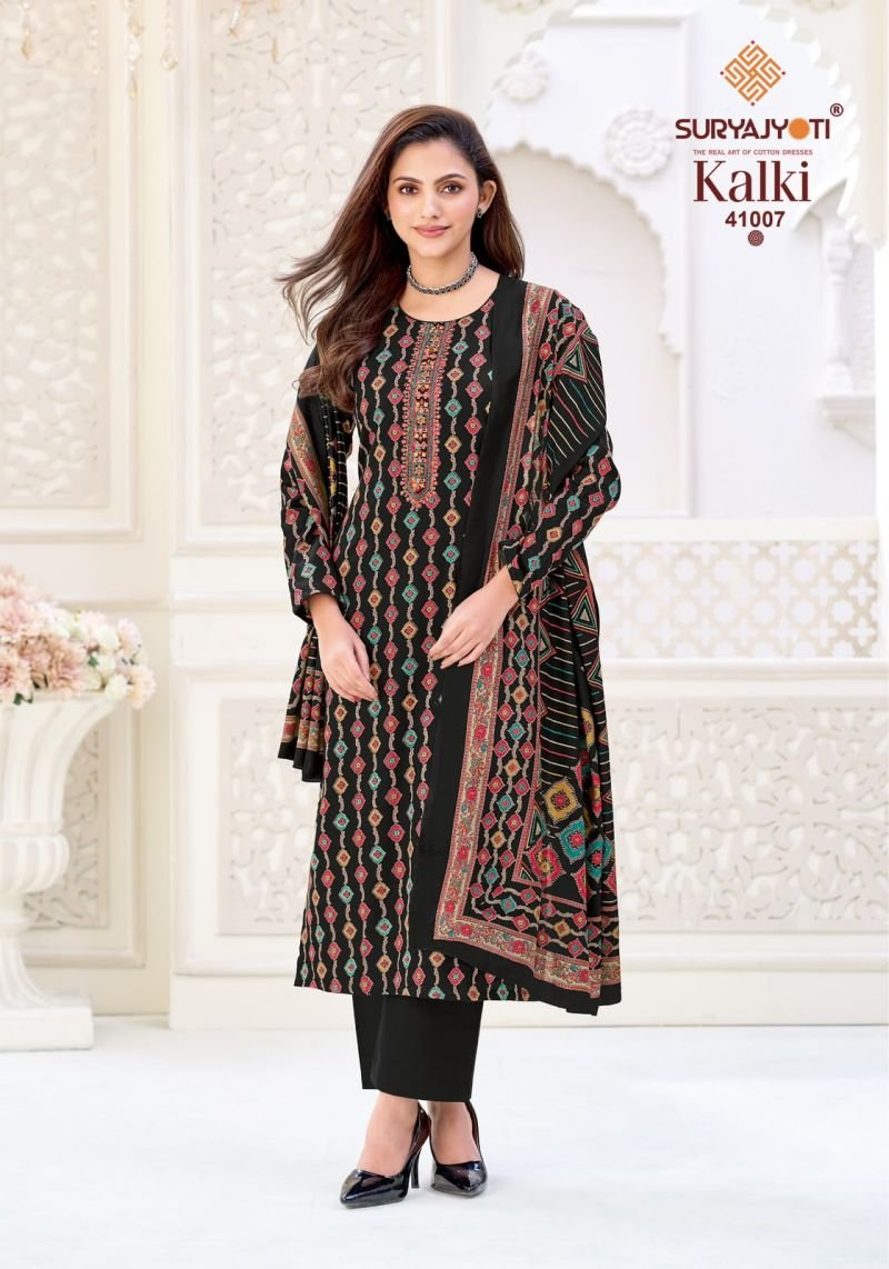 Suryajyoti Kalki Vol 41 Jam Satin Printed Dress Material Collection Wholesale