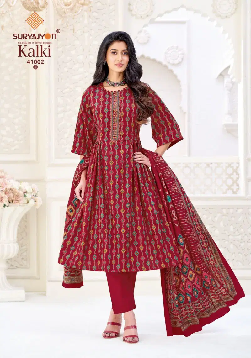 Suryajyoti Kalki Vol 41 Jam Satin Printed Dress Material Collection Wholesale
