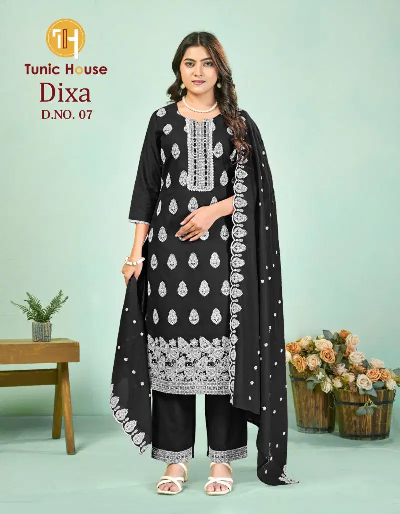 Tunic House Dixa Cotton Shiffly Worked Kurti Set Wholesale