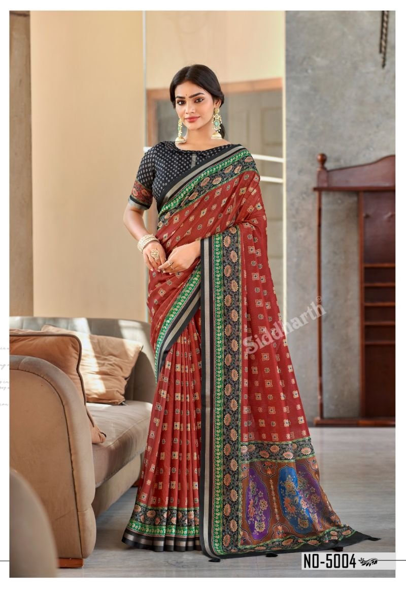 Siddharth Vrandavan Soft Cotton Fancy Saree Collection Wholesale