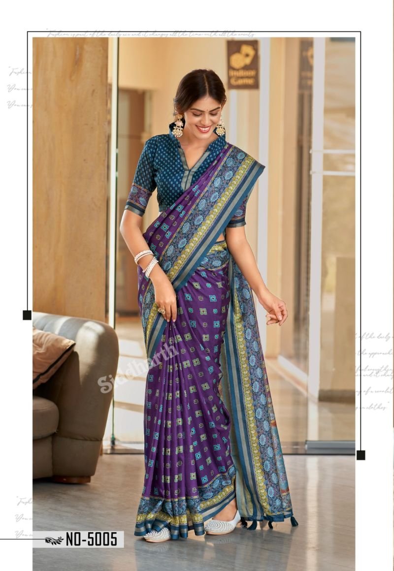 Siddharth Vrandavan Soft Cotton Fancy Saree Collection Wholesale