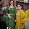Kalki Vol 2 Roman Silk Plain Dori Sequence Worked Kurti Set Wholesale