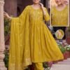 Buy Kalki Vol 2 Roman Silk Plain Dori Sequence Worked Kurti Set Wholesale 2026